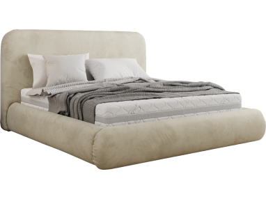 Łóżko tapicerowane BENEA CLASSIC 180x200 - beżowy, welwet