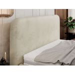 Łóżko tapicerowane BENEA CLASSIC 140x200 - materac multipocket - beżowy, welwet