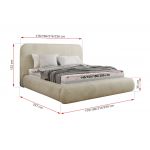 Łóżko tapicerowane BENEA CLASSIC 200x200 - materac multipocket - beżowy, welwet
