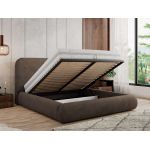 Łóżko tapicerowane BENEA CLASSIC 160x200 - materac pocket - brązowy, welwet