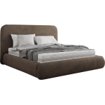 Łóżko tapicerowane BENEA CLASSIC 140x200 - materac multipocket - brązowy, welwet