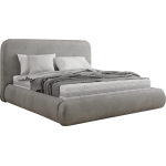 Łóżko tapicerowane BENEA CLASSIC 160x200 - materac pocket - jasnoszary, welwet
