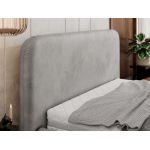 Łóżko tapicerowane BENEA CLASSIC 160x200 - materac pocket - jasnoszary, welwet