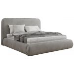Łóżko tapicerowane BENEA CLASSIC 180x200 - materac pocket - jasnoszary, welwet