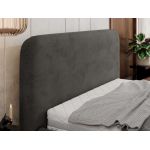 Łóżko tapicerowane BENEA CLASSIC 160x200 - materac piankowy - ciemnoszary, welwet