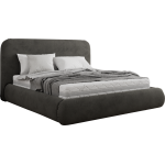 Łóżko tapicerowane BENEA CLASSIC 160x200 - materac pocket - ciemnoszary, welwet