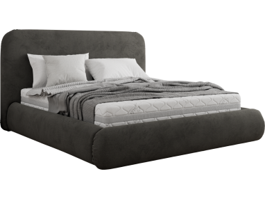 Łóżko tapicerowane BENEA CLASSIC 200x200 - materac multipocket - ciemnoszary, welwet