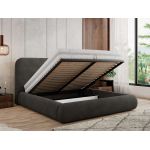 Łóżko tapicerowane BENEA CLASSIC 200x200 - materac multipocket - ciemnoszary, welwet