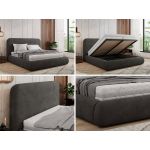 Łóżko tapicerowane BENEA CLASSIC 200x200 - materac multipocket - ciemnoszary, welwet