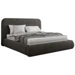 Łóżko tapicerowane BENEA CLASSIC 200x200 - materac multipocket - ciemnoszary, welwet