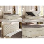 Łóżko kontynentalne AVERTA 140x200 - H3 - beżowy, welwet