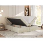 Łóżko kontynentalne AVERTA 160x200 - H3 - beżowy, welwet