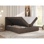 Łóżko kontynentalne AVERTA 140x200 - H3 - brązowy, welwet