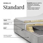 Łóżko kontynentalne AVERTA 140x200 - H3 - brązowy, welwet