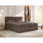 Łóżko kontynentalne AVERTA 160x200 - H3 - brązowy, welwet