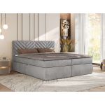 Łóżko kontynentalne AVERTA 140x200 - H3 - jasnoszary, welwet