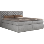 Łóżko kontynentalne AVERTA 160x200 - H3 - jasnoszary, welwet