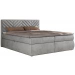 Łóżko kontynentalne AVERTA 180x200 - H3 - jasnoszary, welwet