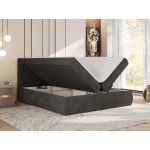 Łóżko kontynentalne AVERTA 180x200 - H3 - ciemnoszary, welwet