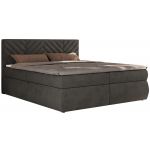 Łóżko kontynentalne AVERTA 180x200 - H3 - ciemnoszary, welwet