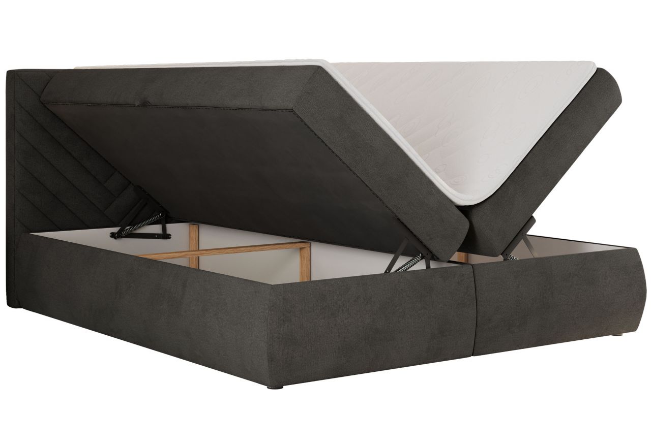 Łóżko kontynentalne AVERTA 180x200 - H3 - ciemnoszary, welwet