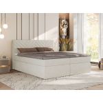 Łóżko kontynentalne AVERTA 140x200 - H3 - kremowy, szenil gładki