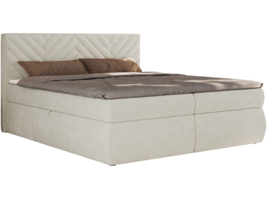 Łóżko kontynentalne AVERTA 180x200 - H3 - kremowy, szenil gładki