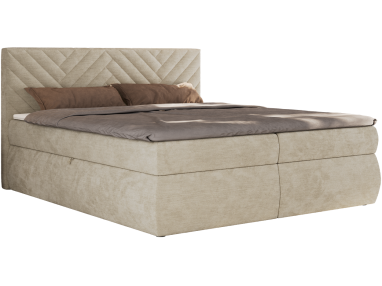 Łóżko kontynentalne AVERTA 140x200 - H3 - beżowy, szenil gładki