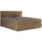 Łóżko kontynentalne AVERTA 180x200 - H3 - brązowy, szenil gładki