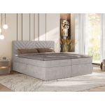 Łóżko kontynentalne AVERTA 140x200 - H3 - jasnoszary, szenil gładki