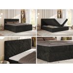 Łóżko kontynentalne AVERTA 140x200 - H3 - ciemnoszary, szenil gładki