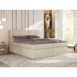 Łóżko kontynentalne AVERTA 140x200 - H4 - beżowy, welwet