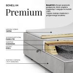 Łóżko kontynentalne AVERTA 160x200 - H4 - beżowy, welwet