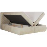 Łóżko kontynentalne AVERTA 180x200 - H4 - beżowy, welwet