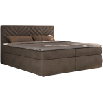 Łóżko kontynentalne AVERTA 140x200 - H4 - brązowy, welwet