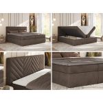 Łóżko kontynentalne AVERTA 140x200 - H4 - brązowy, welwet