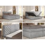 Łóżko kontynentalne AVERTA 140x200 - H4 - jasnoszary, welwet