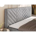 Łóżko kontynentalne AVERTA 160x200 - H4 - jasnoszary, welwet