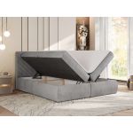 Łóżko kontynentalne AVERTA 180x200 - H4 - jasnoszary, welwet