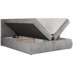 Łóżko kontynentalne AVERTA 180x200 - H4 - jasnoszary, welwet