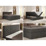 Łóżko kontynentalne AVERTA 160x200 - H4 - ciemnoszary, welwet