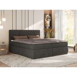 Łóżko kontynentalne AVERTA 180x200 - H4 - ciemnoszary, welwet