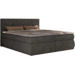 Łóżko kontynentalne AVERTA 180x200 - H4 - ciemnoszary, welwet