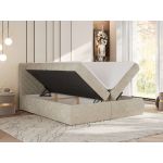 Łóżko kontynentalne AVERTA 160x200 - H4 - beżowy, szenil gładki