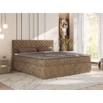 Łóżko kontynentalne AVERTA 140x200 - H4 - brązowy, szenil gładki