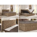 Łóżko kontynentalne AVERTA 160x200 - H4 - brązowy, szenil gładki