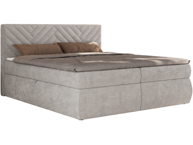 Łóżko kontynentalne AVERTA 140x200 - H4 - jasnoszary, szenil gładki