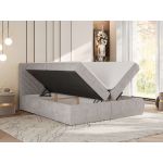 Łóżko kontynentalne AVERTA 160x200 - H4 - jasnoszary, szenil gładki