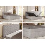 Łóżko kontynentalne AVERTA 180x200 - H4 - jasnoszary, szenil gładki