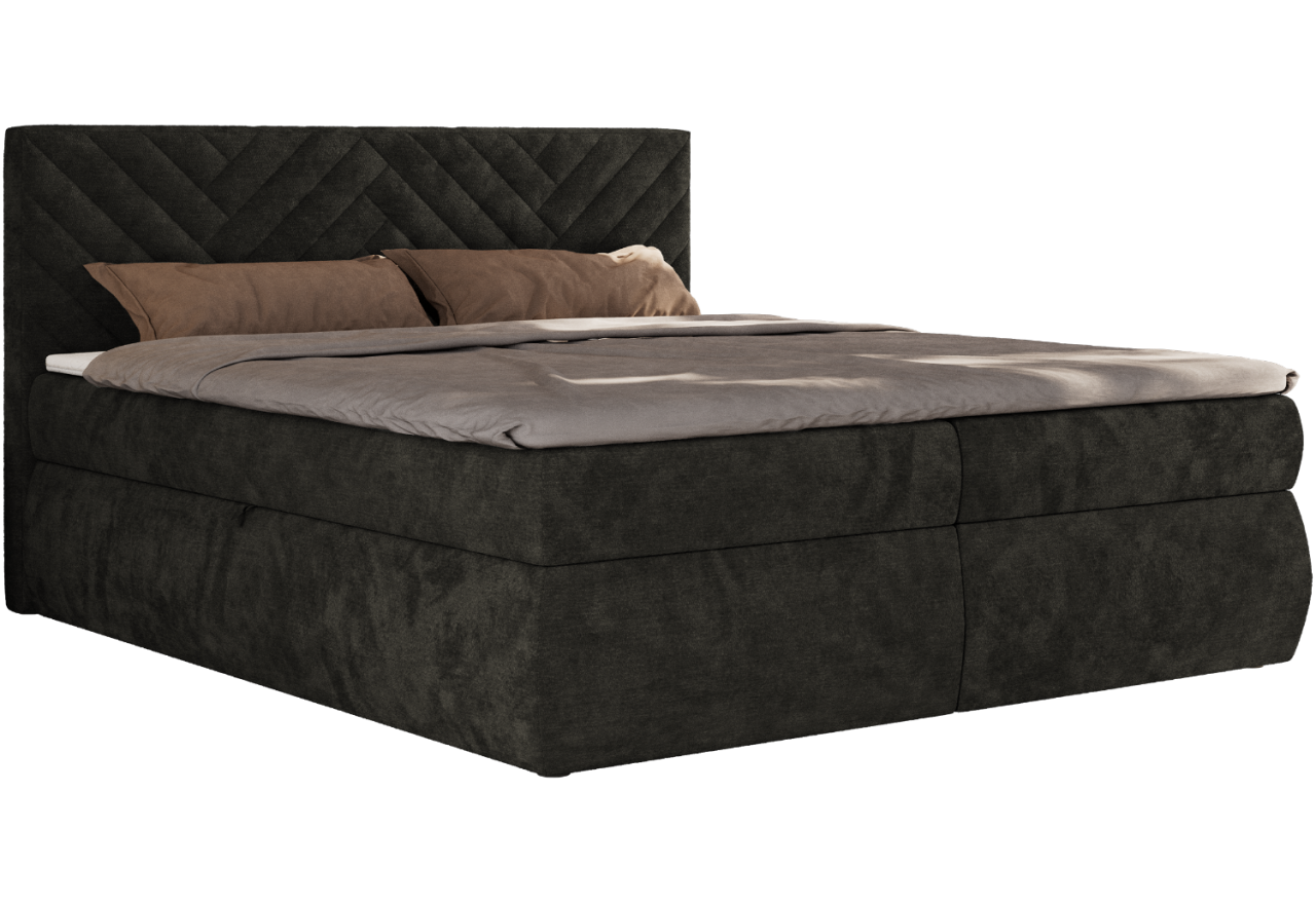 Łóżko kontynentalne AVERTA 140x200 - H4 - ciemnoszary, szenil gładki